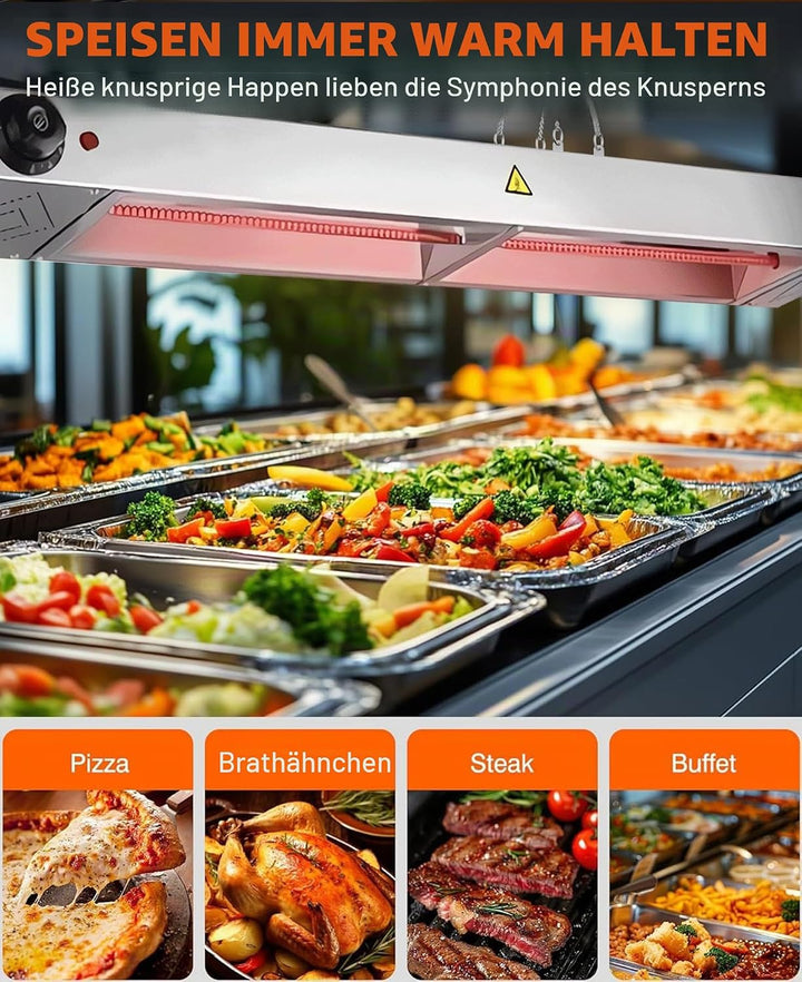 Wärmelampe Küche Gastro, Edelstahl Hängende Speisenwärmer Lampe, Kommerziell Lebensmittel Wärmelampe