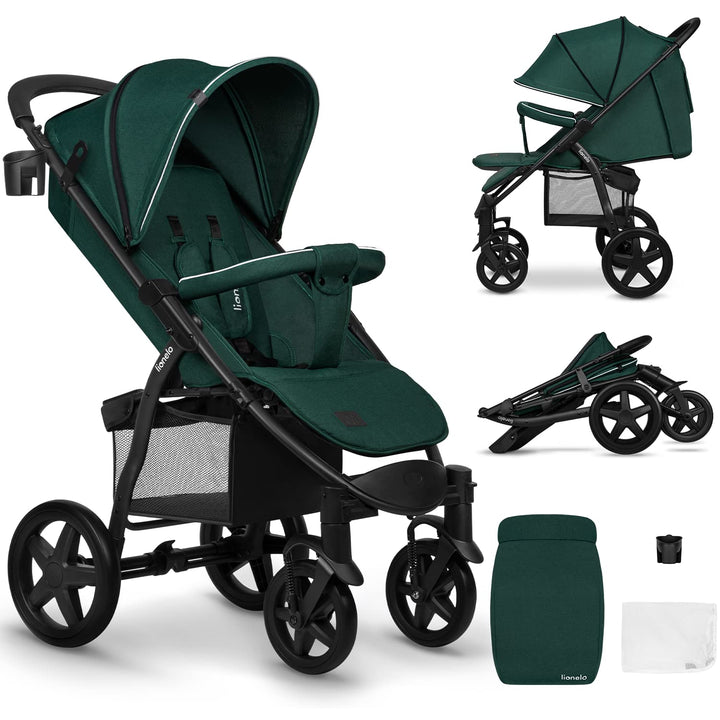 LIONELO Annet Buggy bis 22 kg mit Liegefunktion, Kinderwagen klein zusammenklappbar mit Zubehör, Eva