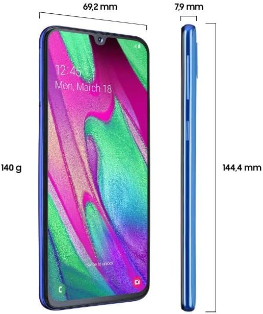 Samsung Galaxy A40 Smartphone (15.0cm (5.9 Zoll) 64GB interner Speicher, 4GB RAM, Dual SIM, blau) -
