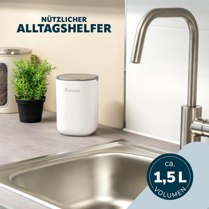 eluno Kosmetikeimer EDOLO mit Schwingdeckel und 1,5 Liter Fassungsvermögen, Schwingdeckeleimer ideal