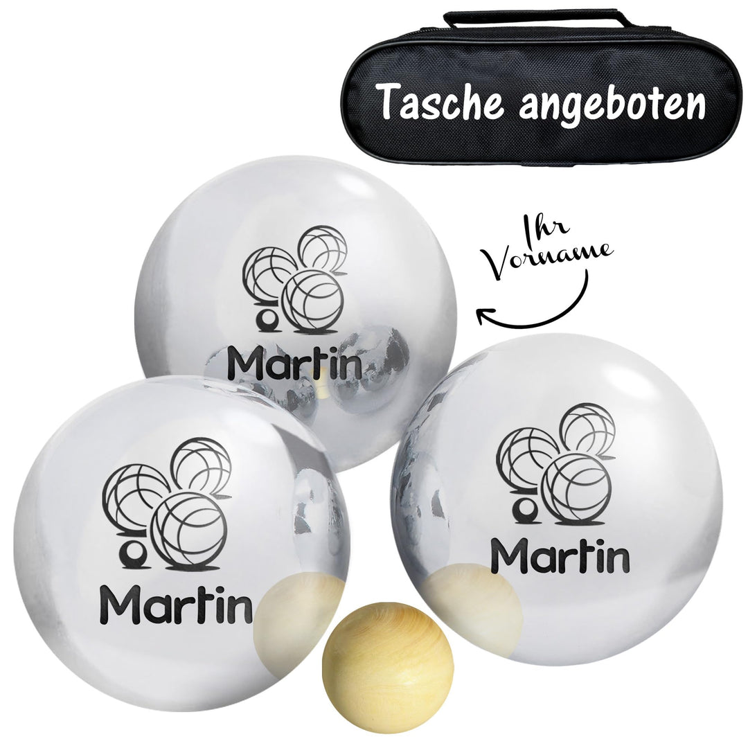 KDO MAGIC - Boccia Kugeln personalisiert - 3 Kugeln 720g - Pétanque - Kostenlose Tasche - Geschenkid