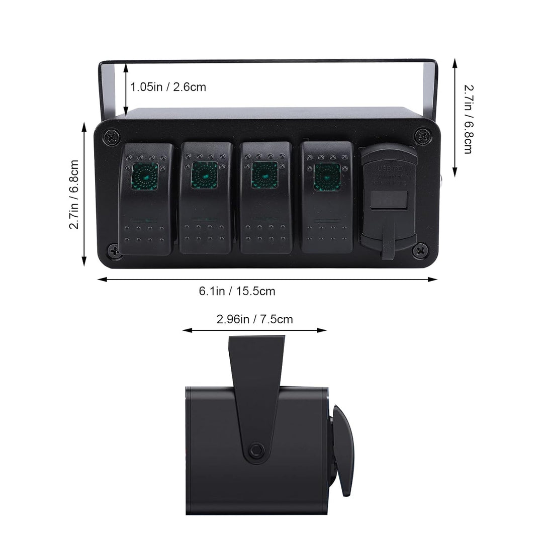 Aramox 12 V Schaltbox 4 Gang Wippschalter Wasserdicht Aluminium Für Utv Lkw Boot