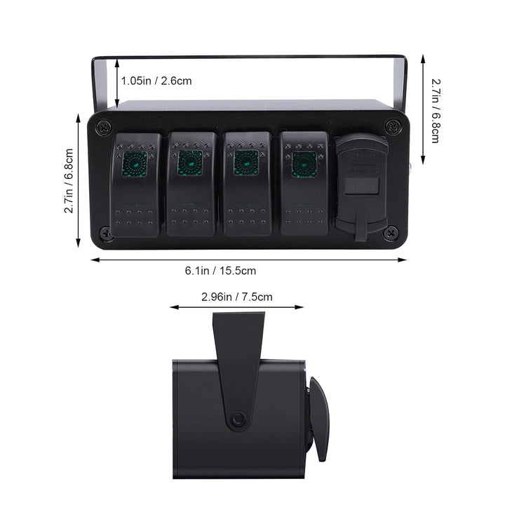 Aramox 12 V Schaltbox 4 Gang Wippschalter Wasserdicht Aluminium Für Utv Lkw Boot