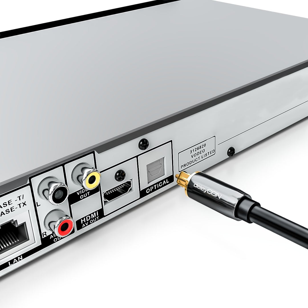 deleyCON 10m Optisches Digital Audio Kabel - S/PDIF - 2x Toslink Stecker - LWL Lichtwellenleiter Kab