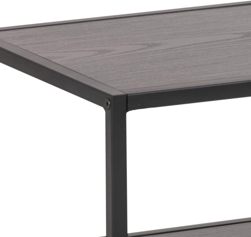AC Design Furniture Jörn Asymmetrisches TV-Tisch mit 3 Ablagen, H: 46 x B: 120 x T: 33 cm, Schwarz E