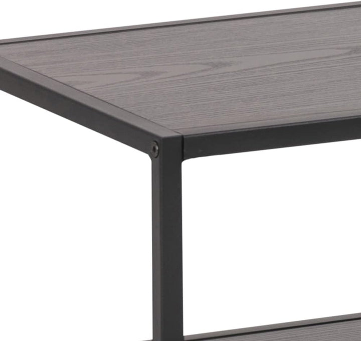 AC Design Furniture Jörn Asymmetrisches TV-Tisch mit 3 Ablagen, H: 46 x B: 120 x T: 33 cm, Schwarz E