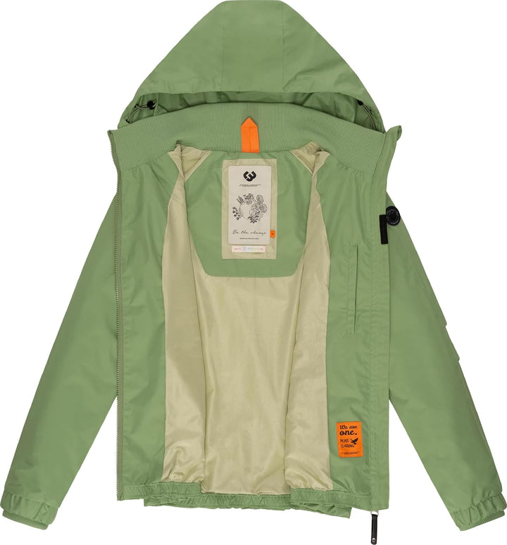 Ragwear Damen wasserdichte Übergangsjacke leichte Jacke kurz mit Kapuze Dizzie Intl XS-6XL M Light G