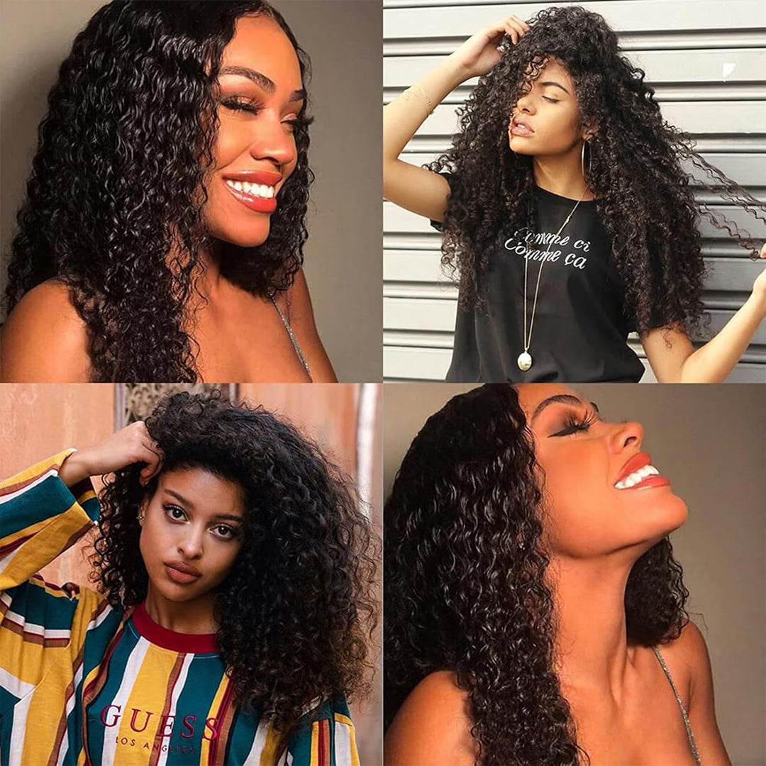 RICHAIR Human Hair Bundles, Curly Wave 3 Bundles, 12 Inches (30.48 cm), Human Hair Brazilian Curly H