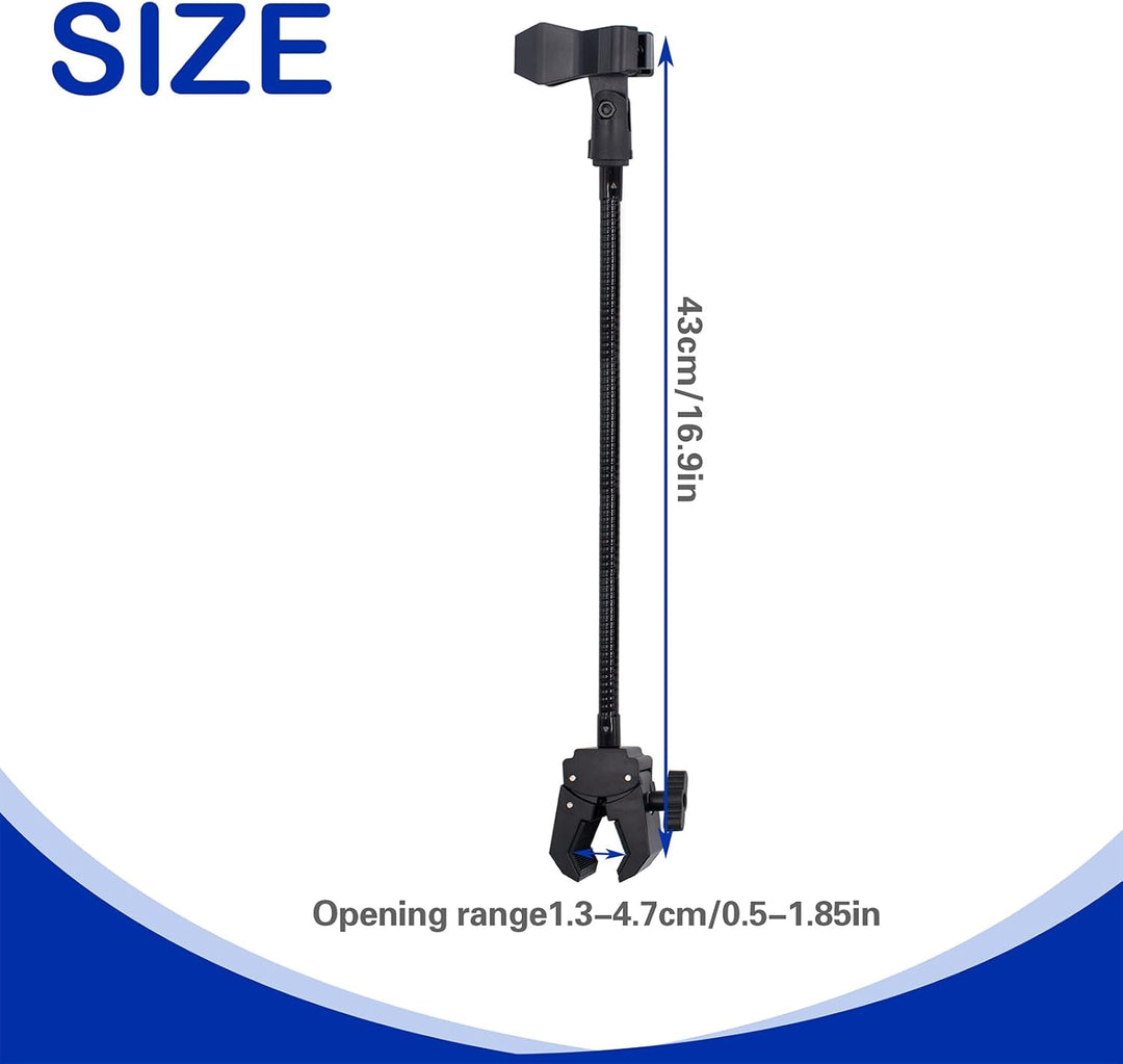 Mikrofonständer mit Klemmen,Schwanenhals Mikrofonarm 30 cm Verstellbarer Schwenkarm mit Mikrofonclip