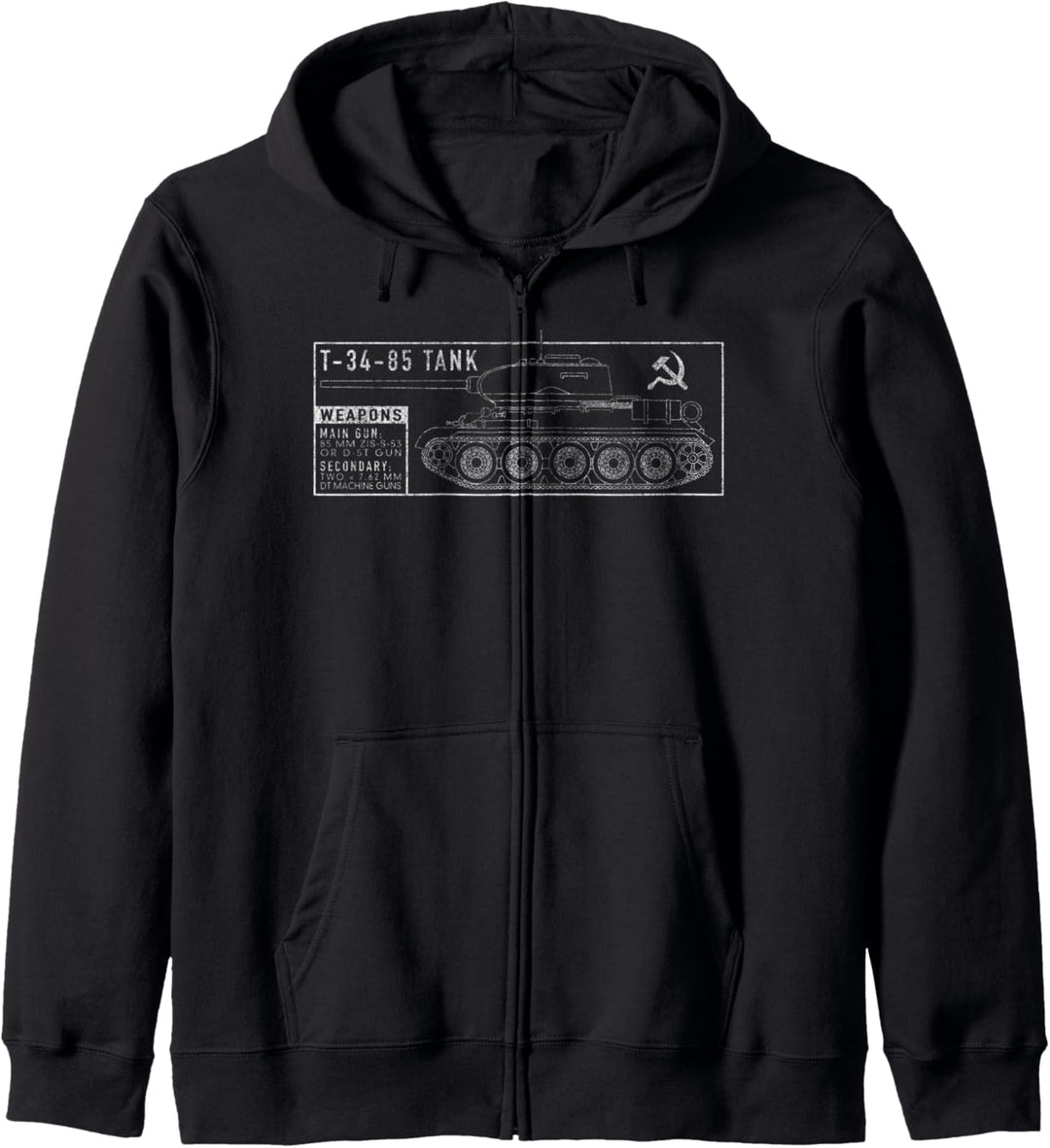 T-34 85 WW2 Panzer Russischer Weltkrieg Zwei Panzer Kapuzenjacke
