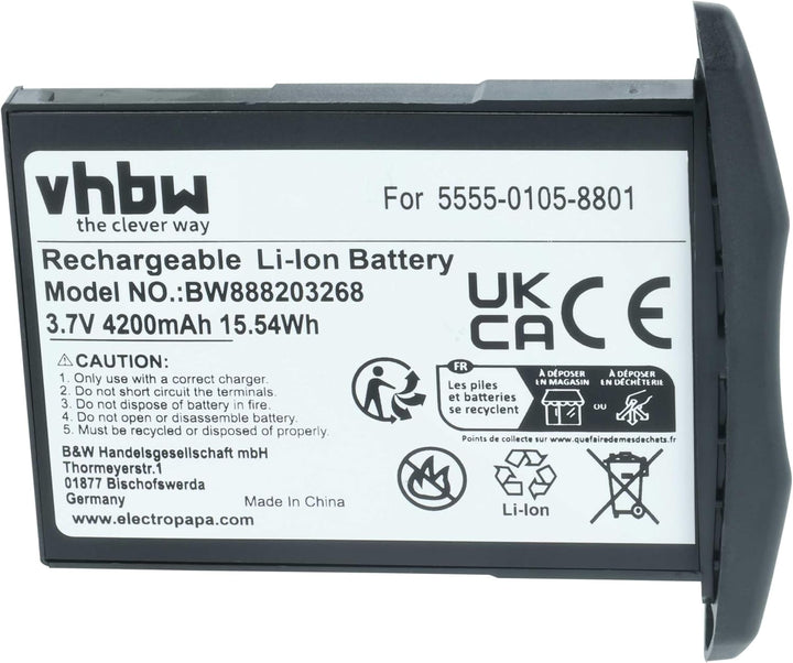 vhbw 5X Akku kompatibel mit NCR Orderman 5 Handheld Computer Scanner (4200 mAh, 3,7 V, Li-Ion)