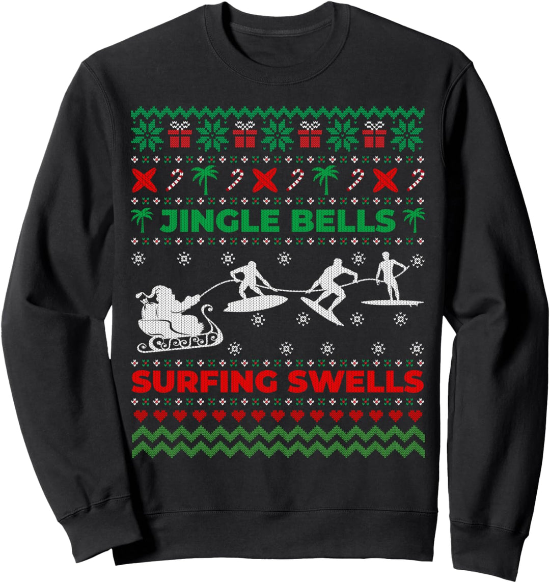Funny Surfing With Santa Ugly Christmas Sweater Gift Sweatshirt