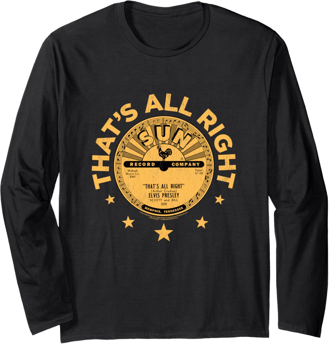 Sun Records Elvis Presley Thats All Right Langarmshirt
