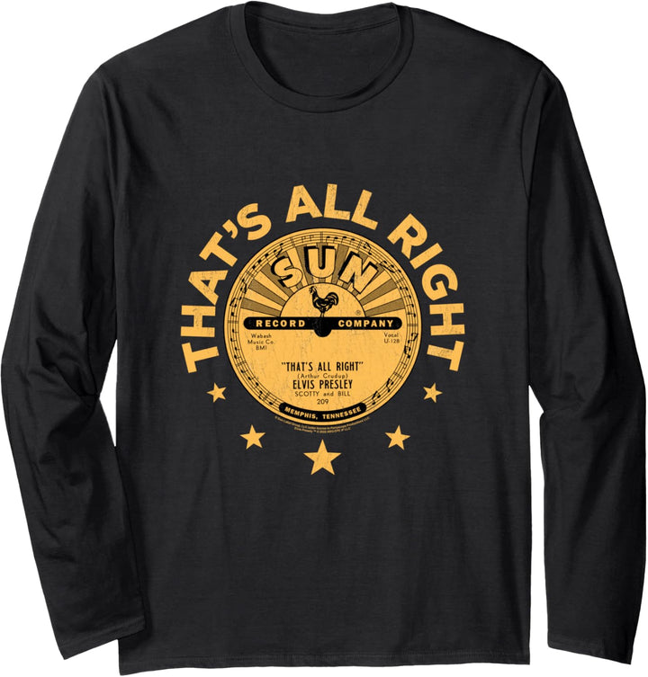 Sun Records Elvis Presley Thats All Right Langarmshirt