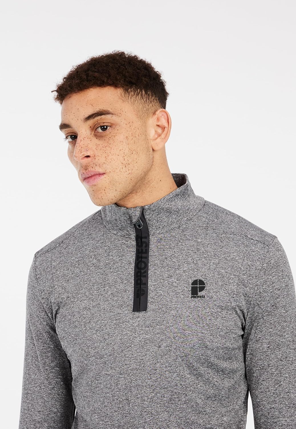 Protest Men Cycling Jersey PRTHINDES M Dark Grey Melee, M Dark Grey Melee