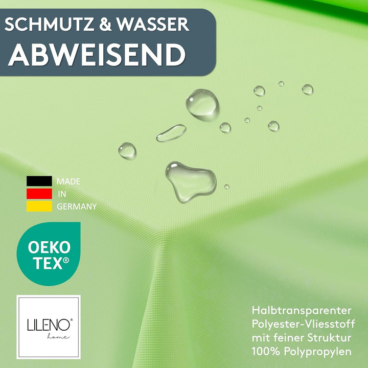 LILENO HOME Tischdeckenrolle 1,10 x 25 m - Tischdecke Apfelgrün aus Vlies - Stoffähnlich, abwaschbar