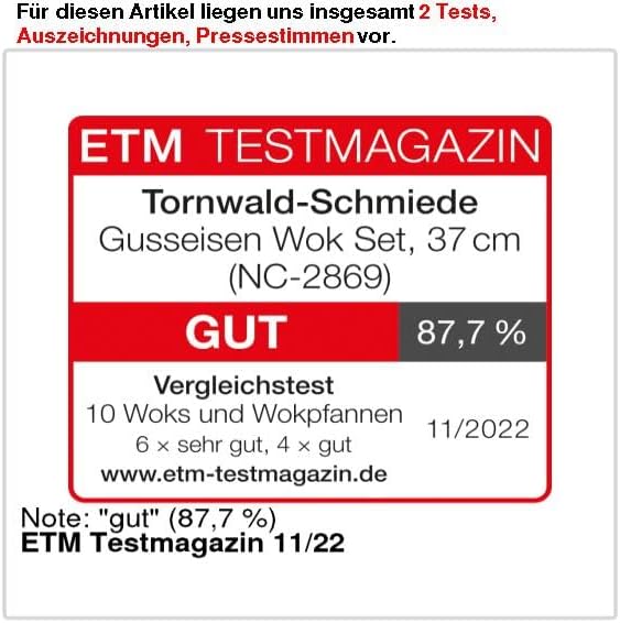 Tornwald-Schmiede Wokpfanne: Gusseisen Wok Set, 37cm (Wok Pfanne Gusseisen, Wok Kochtopf, Geschenkid