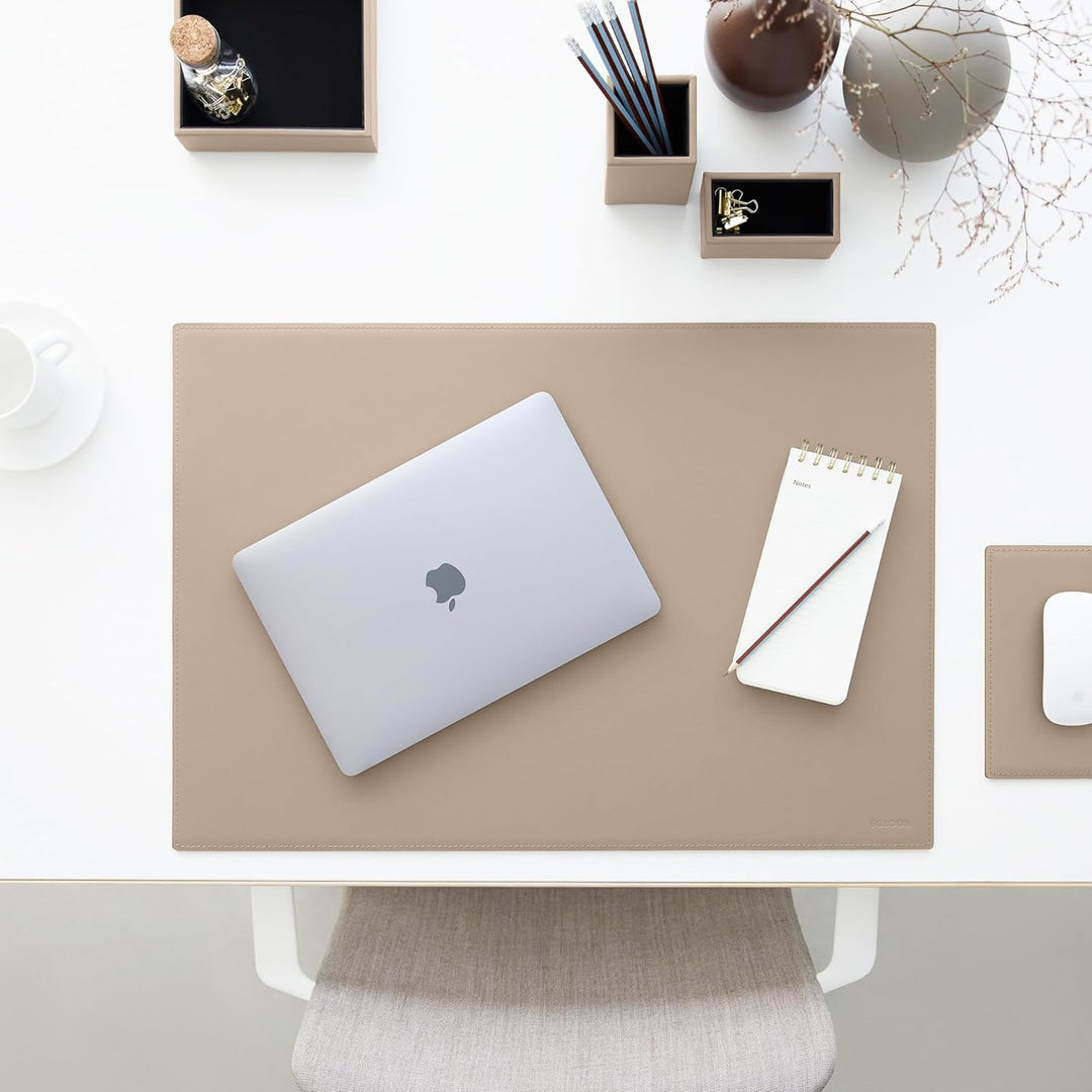 Eglooh - Minerva - Taschenleerer Leder Taubengrau - Schreibtisch-Organizer mit modernem Design - Abl