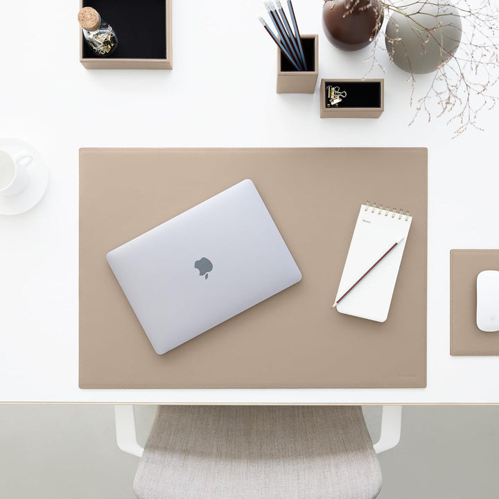 Eglooh - Minerva - Taschenleerer Leder Taubengrau - Schreibtisch-Organizer mit modernem Design - Abl