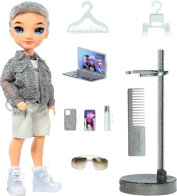 Rainbow High Modepuppe – Aidan Russel - Lila Junge Puppe – Modisches Outfit & 10+ Bunte Spiel-Access