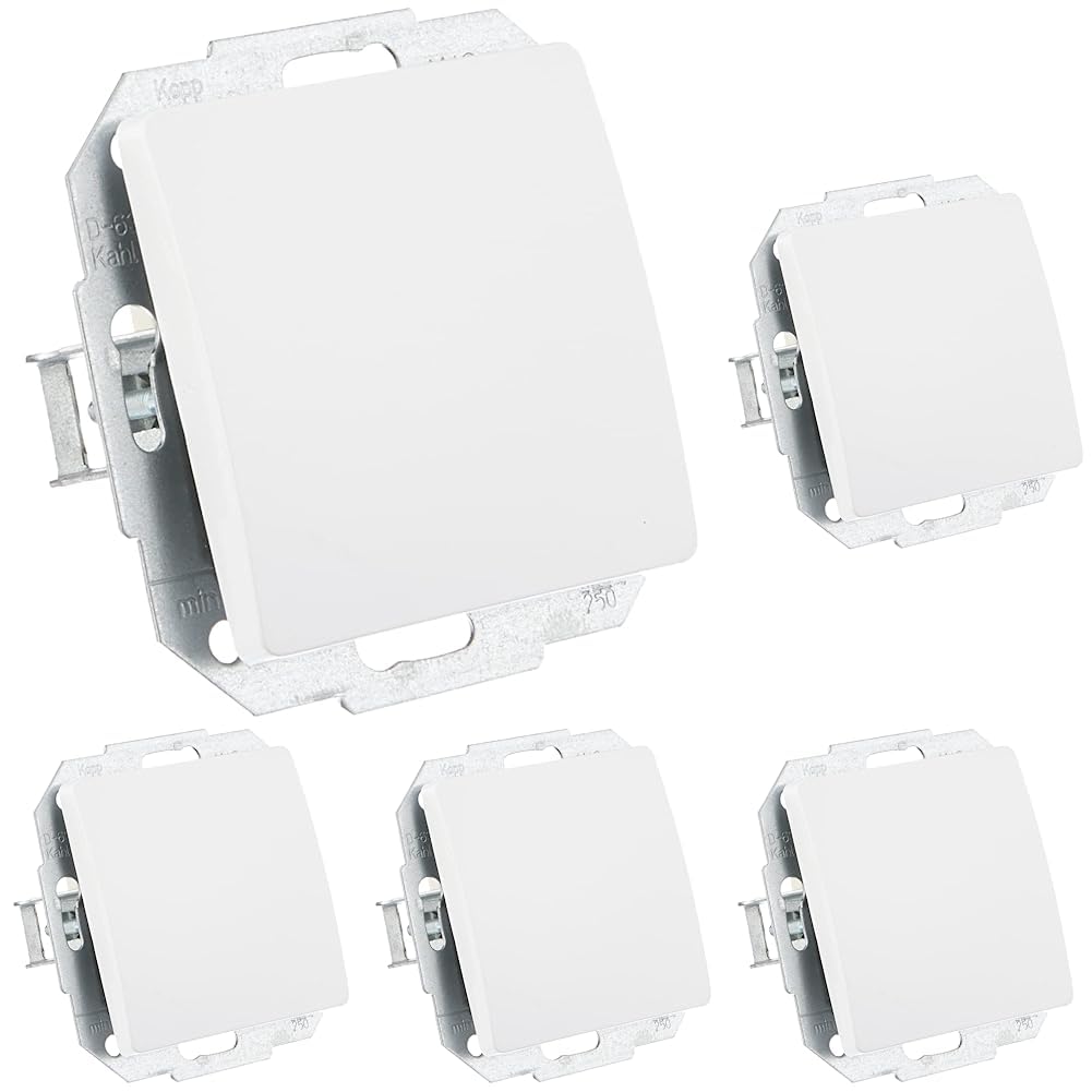 Kopp 650602089 Paris Universalschalter, arktis, Weiss (Packung mit 5) 1 Stück (Packung mit 5) arktis