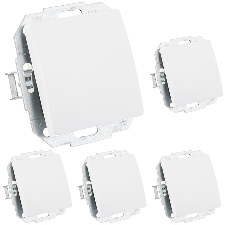 Kopp 650602089 Paris Universalschalter, arktis, Weiss (Packung mit 5) 1 Stück (Packung mit 5) arktis