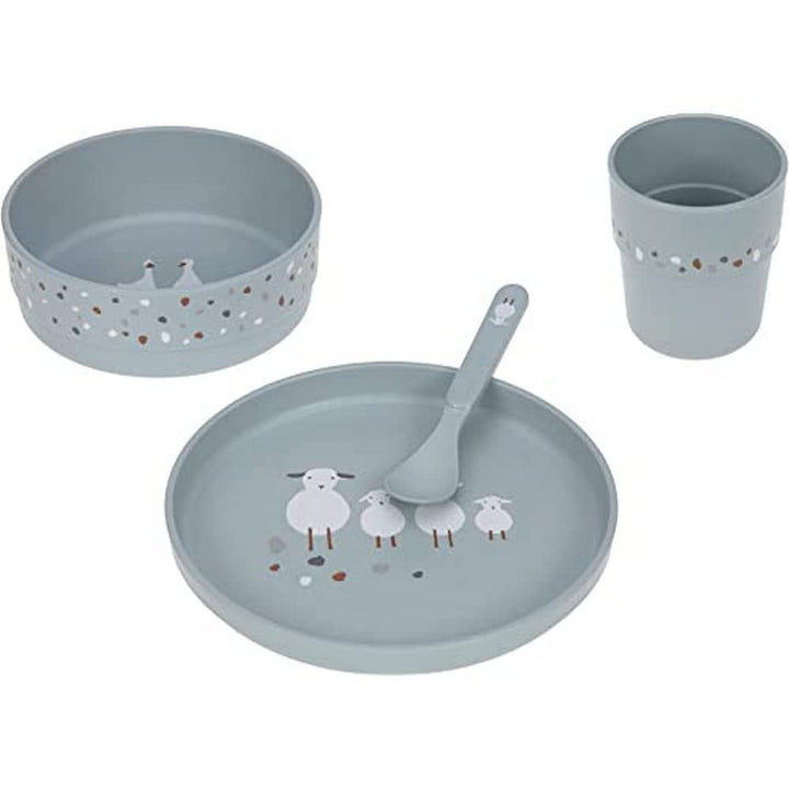 LÄSSIG Kindergeschirr Set (Teller, Becher, Schälchen, Löffel) ohne , BPA-frei, für Spülmaschine und