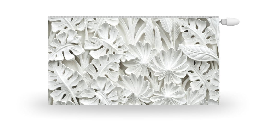 Magnetische Heizkörperverkleidung - 160x60 cm - Magnet Heizkörperabdeckung - Motiv Weisse Blumen - W