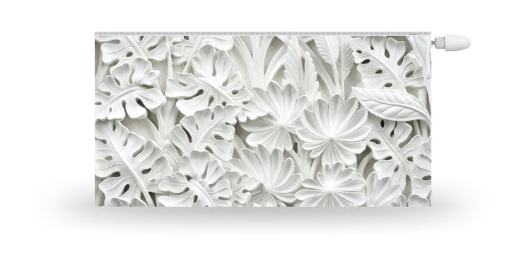 Magnetische Heizkörperverkleidung - 160x60 cm - Magnet Heizkörperabdeckung - Motiv Weisse Blumen - W