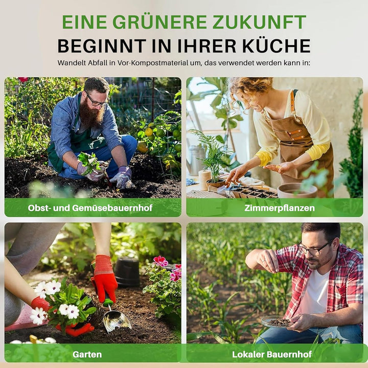 Nutrichef Elektrischer Komposter, 3L- Biomülleimer Küche, Komposteimer- Für Organisches Material & L