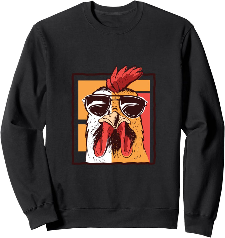 Cooles Hähnchen mit Sonnenbrille Sweatshirt