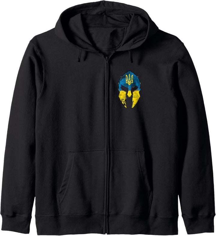 Ukraine Shirt Sparta Helm Ukraine Wappen Fahne Herren Damen Kapuzenjacke