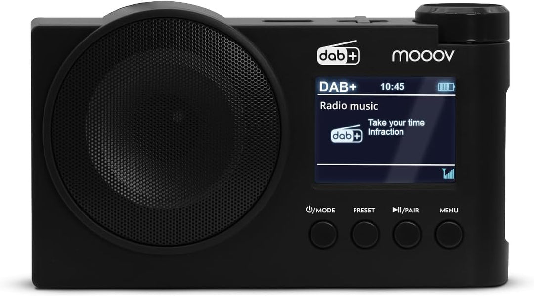 MOOOV 477254 Tragbares Digitalradio Dab/Dab Plus/FM, Bluetooth und USB – Weckerfunktion, Farbdisplay
