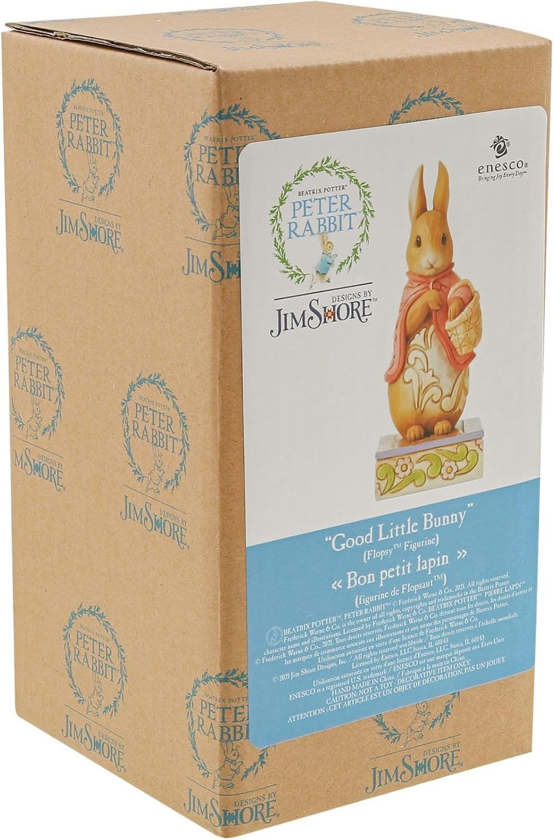 Enesco Jim Shore Beatrix Potter Flopsy Figurine Good Little Bunny, 5.75 in H x 2.5 in W x 2.75 in L