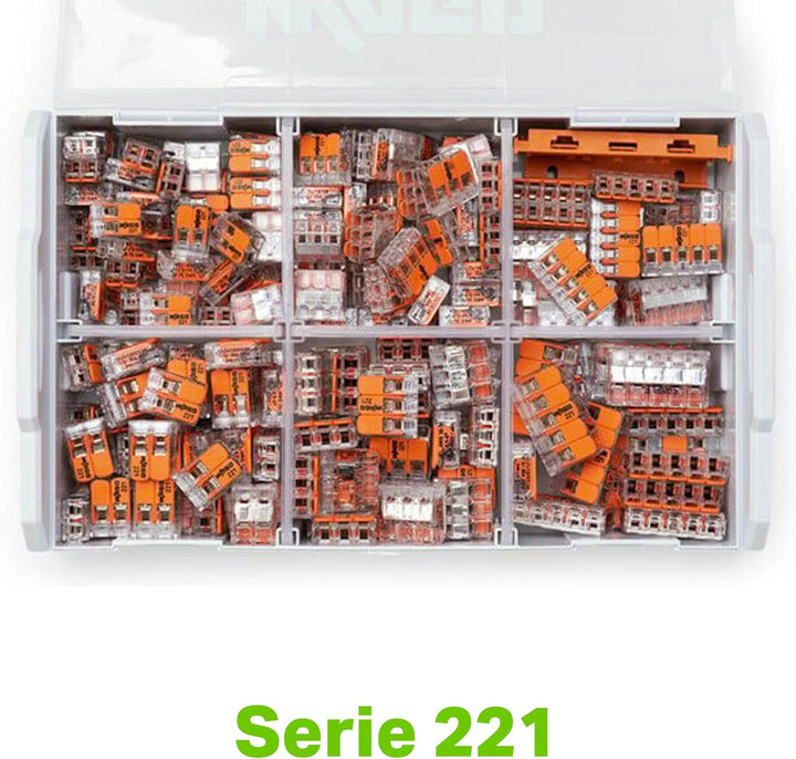 WAGO® Original-Set, L-Boxx Mini, Verbindungsklemmen mit Hebel, Serie 221, 887-957 (236 Teile) 887-95