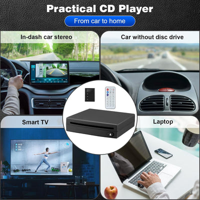 DVD Player Auto Externes CD Laufwerk-Anschluss - Universal CD Player für Auto PKW LKW, Upgrade mit A