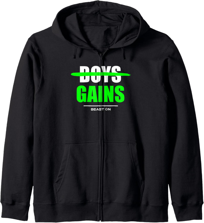 Boys Gains before Boys Bodybuilding Gains Gym Fitness Kapuzenjacke