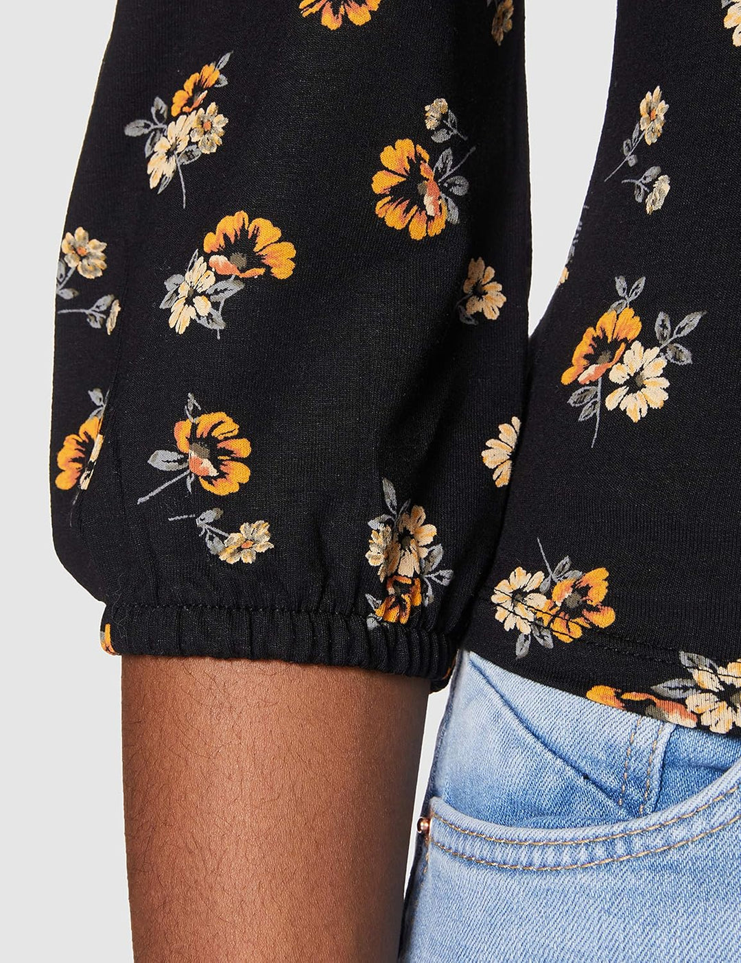 ONLY Women's T-Shirt L Black/Aop:flower, L Black/Aop:flower