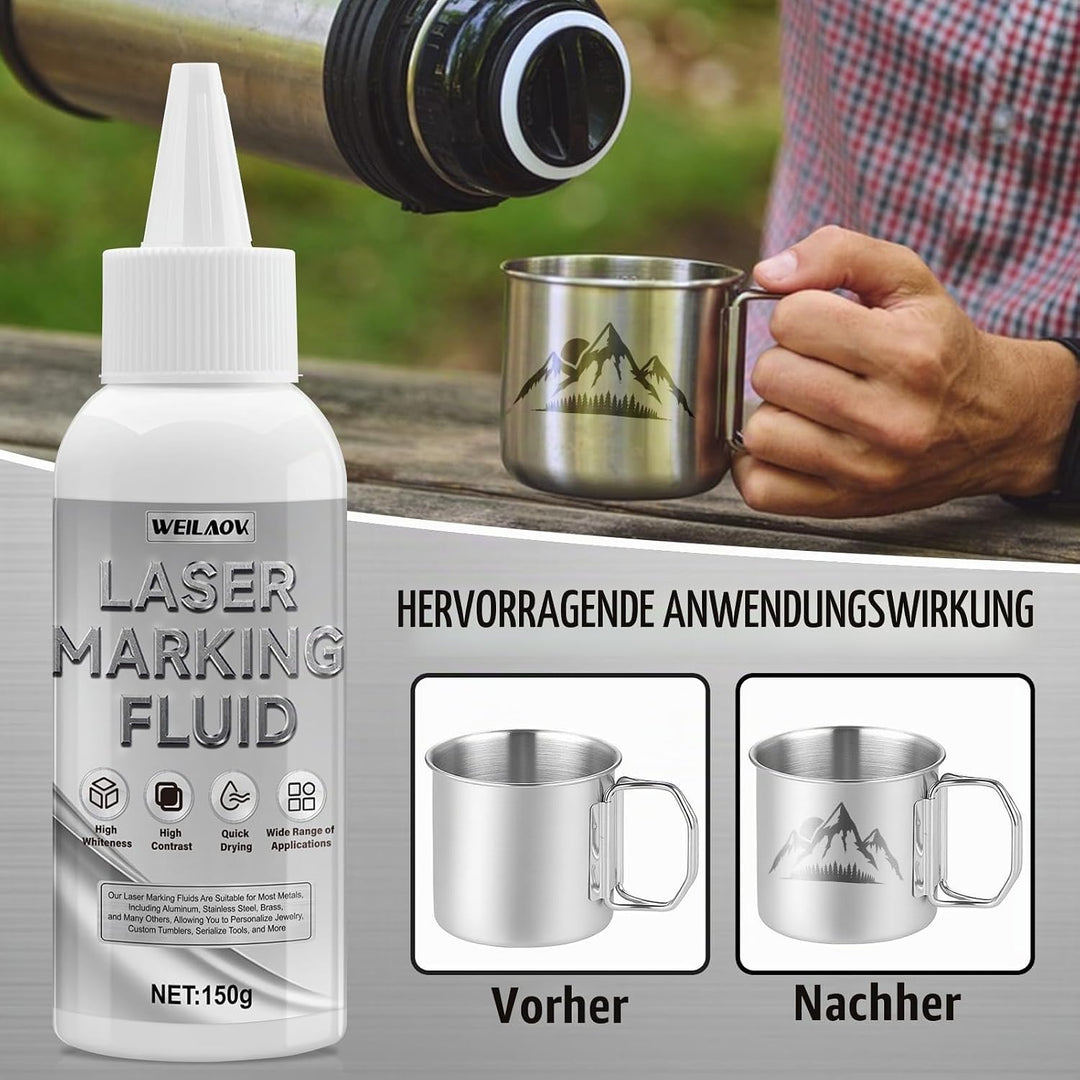 LasermarkierungsflüSsigkeit, Laser Markierungsspray für Metallmarkierung, Schnelltrocknend Lasermark