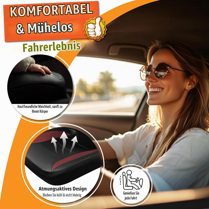 kingphenix 2er-Pack Vordersitzbezüge aus Memory-Schaumleder, Atmungsaktives 4D-Mesh, Airbag- kompati