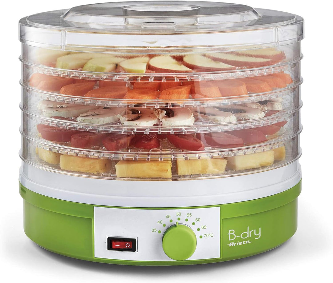 Ariete 616 B-DRY Dörrgerät für Obst und Gemüse, 5 herausnehmbare Körbe, Temperatur von 35 °C bis 70