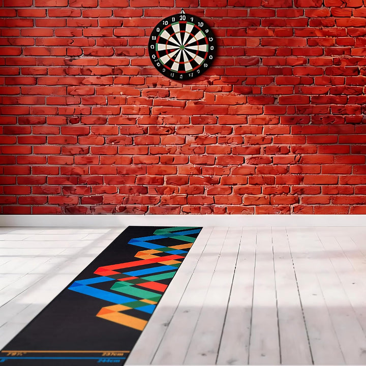 Relaxdays Dartteppich, mit Oche Abwurfline, Dartmatte, BT: 60x260 cm, Farbe | rutschfest, Bodenschut