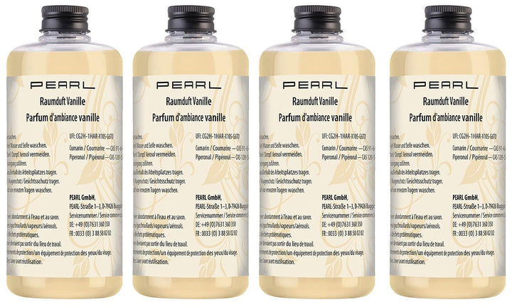 PEARL Raumduft Vorräte: 4er-Set Raumduft-Nachfüllflaschen, Vanille-Duft, 500 ml (Duftflüssigkeit Nac