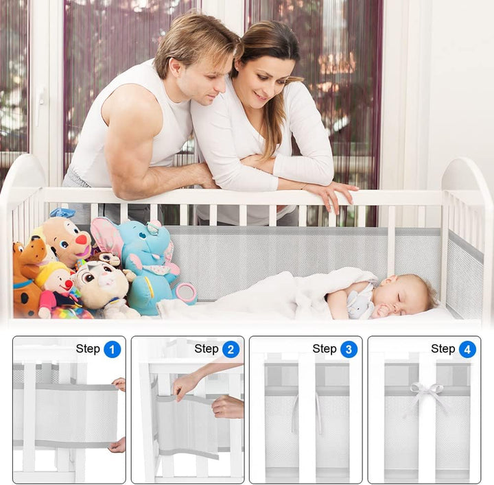 Vicloon Bettumrandung Nestchen, Nestchen für Kinderbetten Kantenschutz Baby Babybett, Atmungsaktive