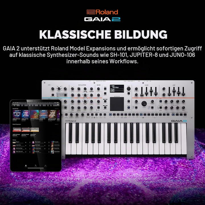 Roland GAIA 2 Synthesizer mit modernen Klangmöglichkeiten | Hybride Soundengine kombiniert Wavetable