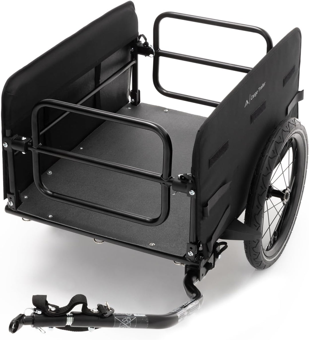 qeedo Cargo Trailer Fahrradanhänger Lastenanhänger, Fahrrad Transportanhänger, klappbar Schwarz, Sch