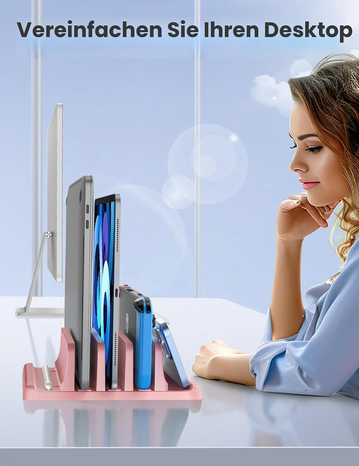 VAYDEER Vertikaler Laptopständer - Platzsparend &amp; Verstellbar, 5-in-1, 3 Steckplätze, für MacBook, N