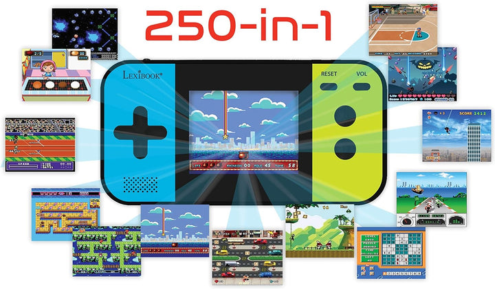 Lexibook JL2377 Compact Cyber Arcade Tragbare Spielkonsole, 250 Gaming, LCD, Batteriebetrieben, Vide