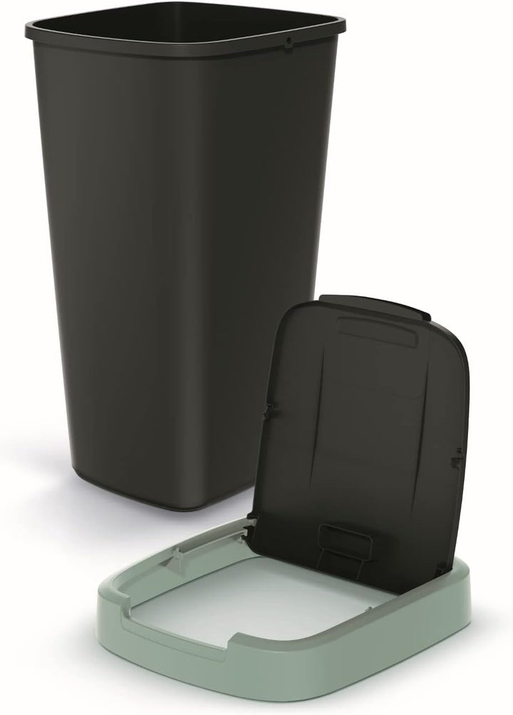 Keden Compacta Q Mülleimer mit Schwing- und Klappdeckel 25L Kunststoff Mülltrennung Abfallbehälter R
