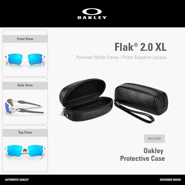 Oakley Sonnenbrille Flak 2.0 XL 59 Weiss (Polished White/Prizmsapphire), 59 Weiss (Polished White/Pr